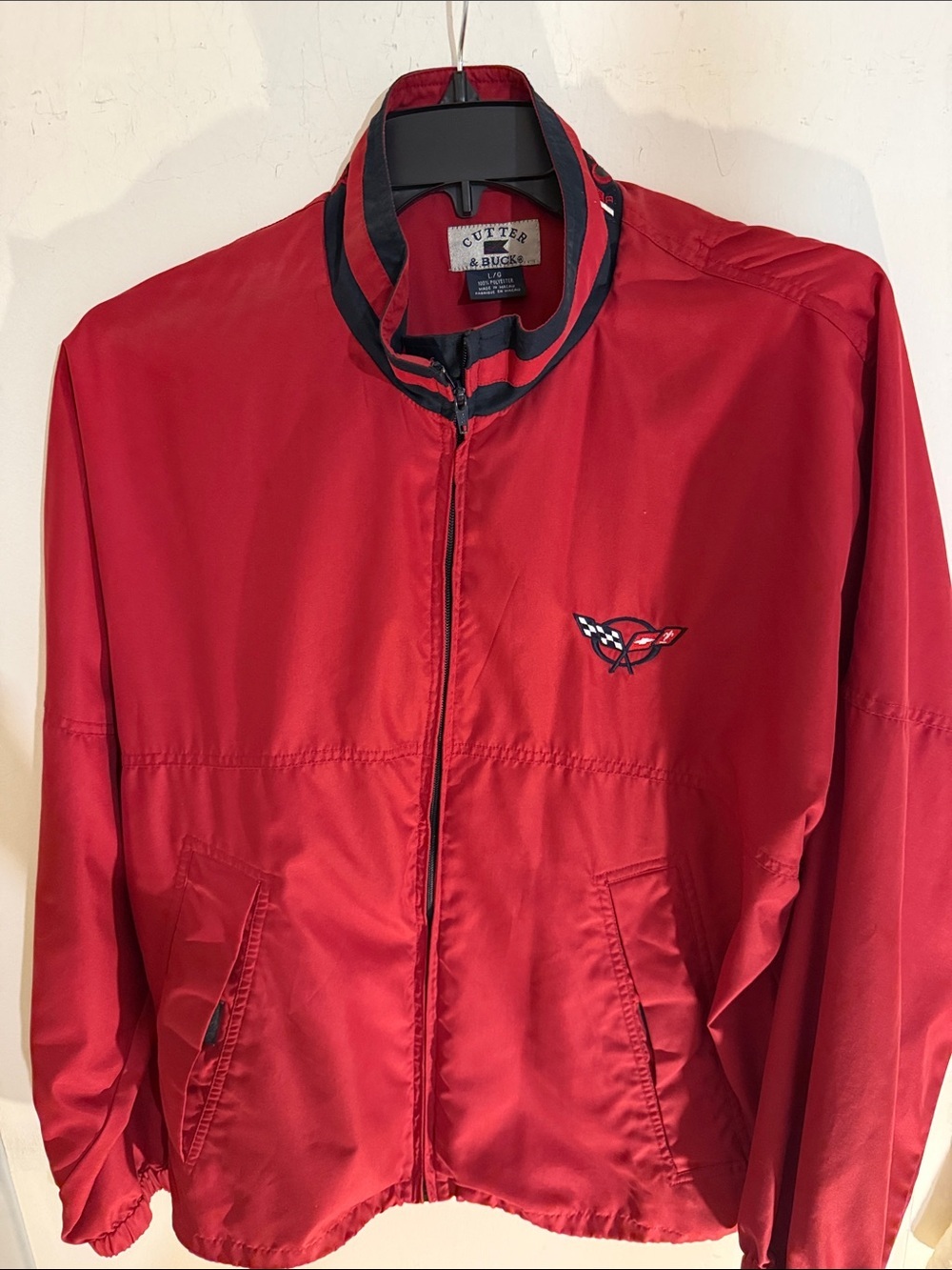 Cutter & Buck Red Lightweight Men's Jacket with Contrast Trim